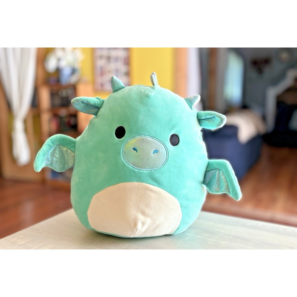 Miles The Dragon 12" Squishmallow Teal Blue Silver Wings Cute & Squishy 2021